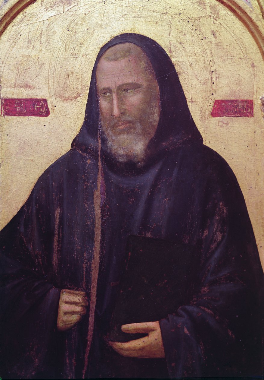 San Benito, panel derecho del retablo de Badia, c.1301 (detalle) de Giotto di Bondone