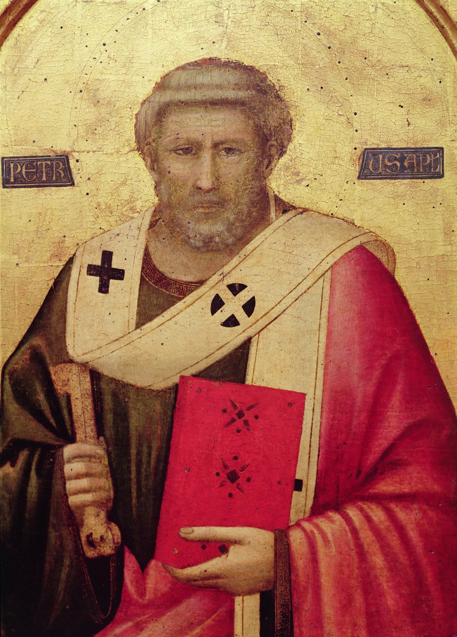 San Pedro, panel derecho del Retablo de Badia, c.1301 (detalle) de Giotto di Bondone