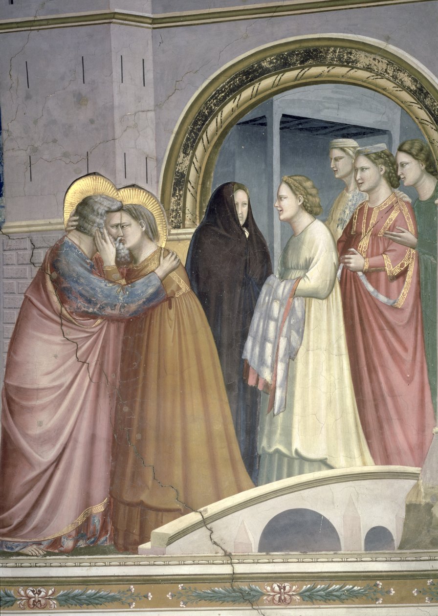 El Encuentro en la Puerta Dorada (detalle) de Giotto di Bondone