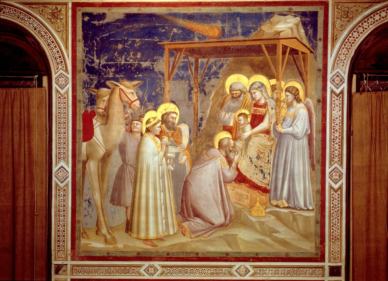 Adoración de los Reyes Magos, Capilla de los Scrovegni, Padua, c.1305 (fresco) de Giotto (c.1266 1337)