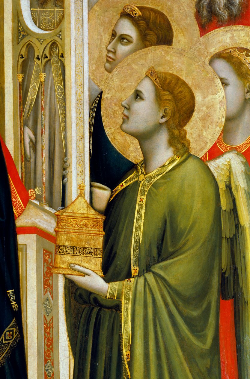 Ángel con ofrenda, de la Madonna di Ognissanti, c.1310 (temple sobre tabla) de Giotto (c.1266 1337)