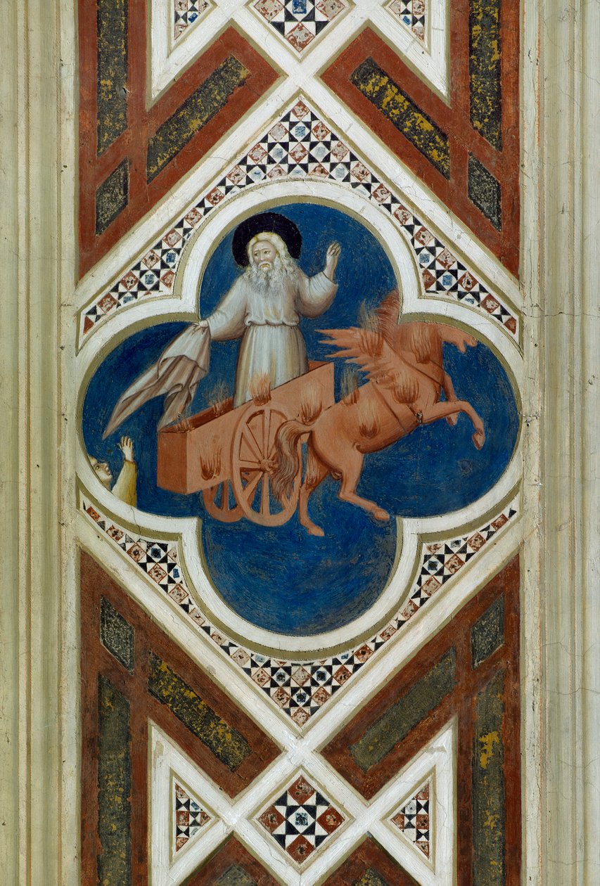 Elías siendo llevado al cielo, detalle de Vida y Pasión de Cristo, por Giotto de Giotto (c.1266 1337)
