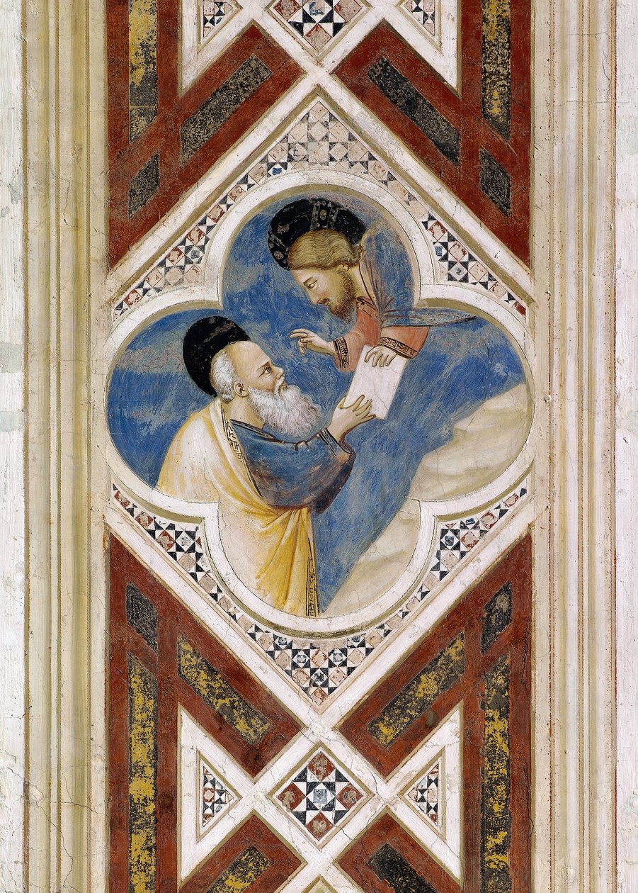Dios ordena a Ezequiel que coma el pergamino y luego informe su contenido al pueblo de Israel (detalle) de Giotto (c.1266 1337)