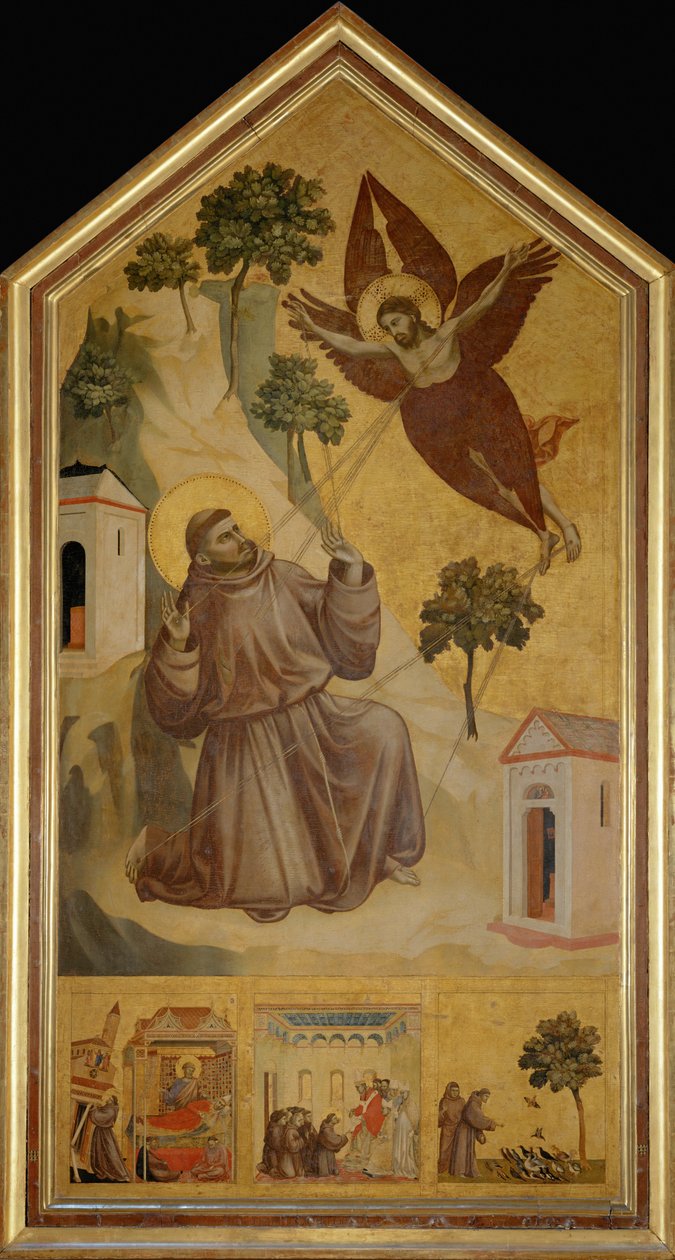 San Francisco de Asís recibiendo los estigmas. i€ la predelle: Le songe d