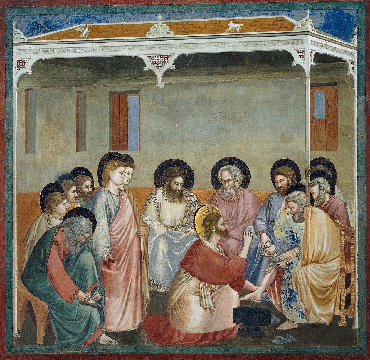 Lavado de pies, detalle de la Vida y Pasión de Cristo, por Giotto de Giotto (c.1266 1337)