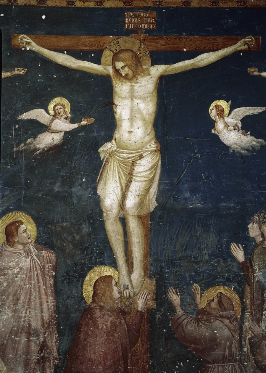 Cristo crucificado, detalle de la Crucifixión con cinco franciscanos - Fresco de Giotto (c.1266 1337)