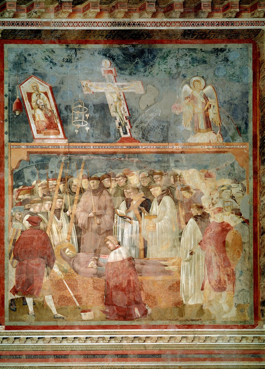 Vida de San Francisco de Asís: La verificación de los estigmas (San Jerónimo examinando los estigmas) - Fresco de Giotto (c.1266 1337)