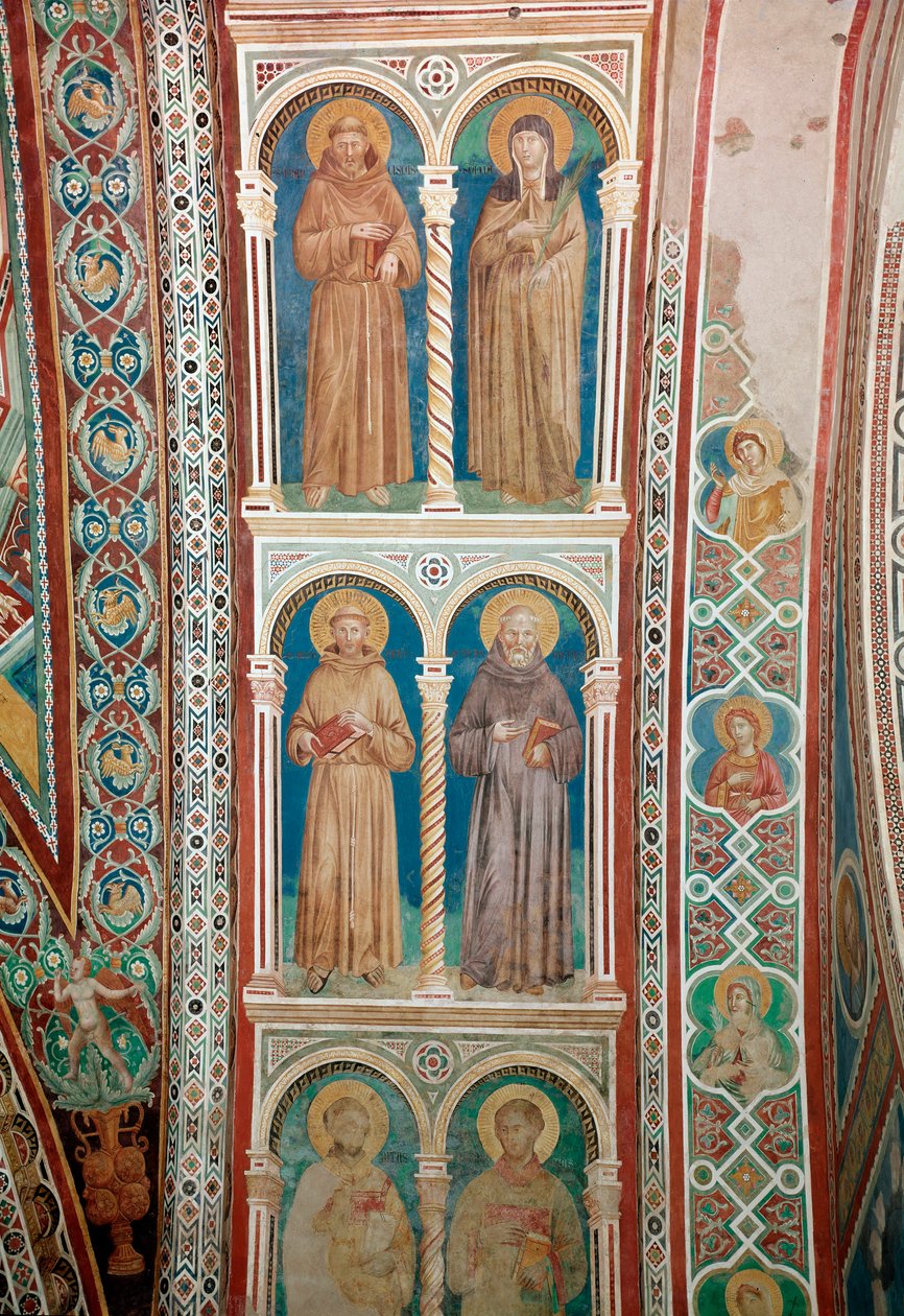 Representación de los Santos Francisco de Asís, Santa Clara, San Benito y San Antonio de Padua de Giotto (c.1266 1337)