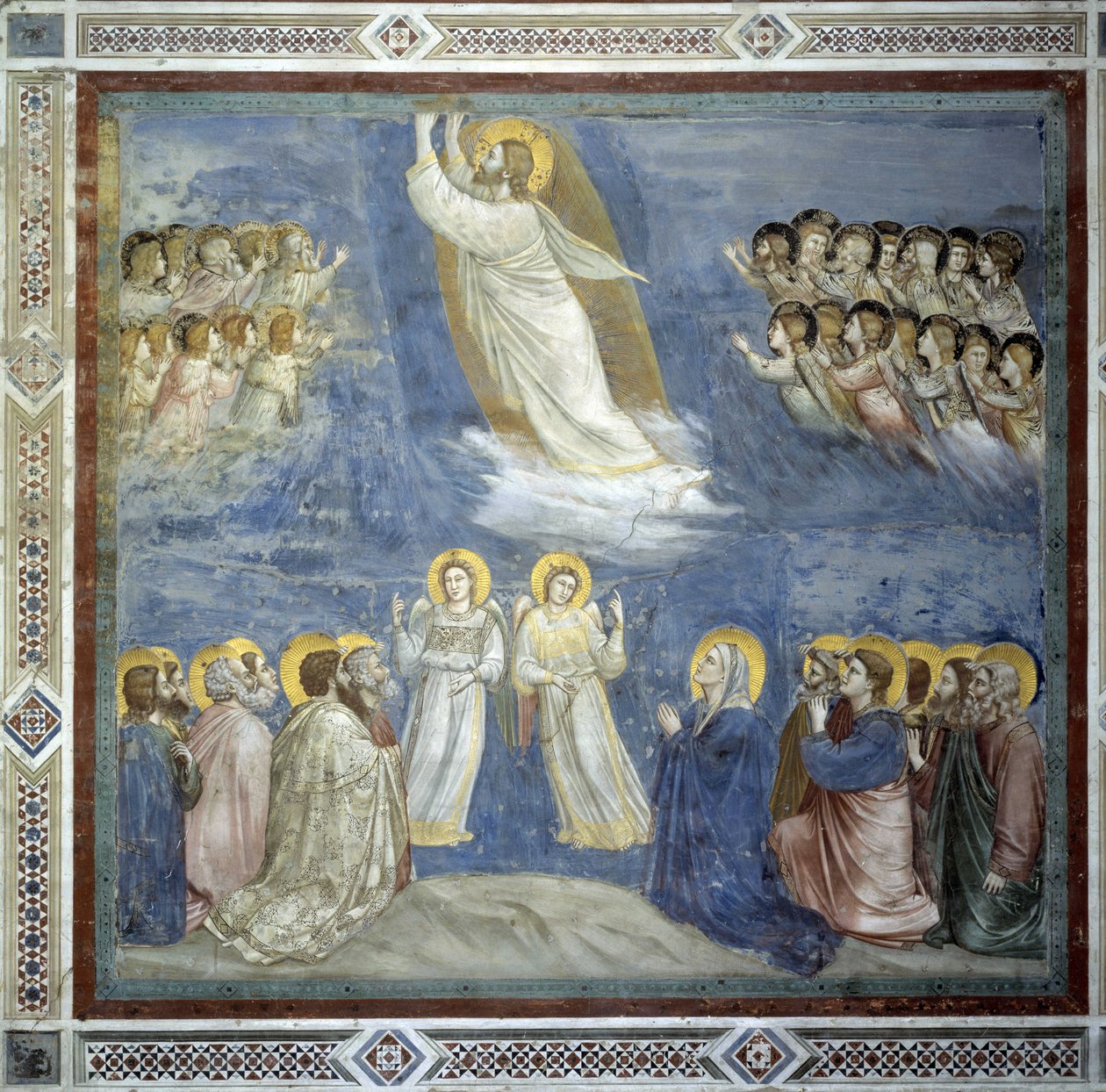 La Ascensión de Cristo. Fresco de Giotto di Bondone (1267-1337) de Giotto (c.1266-1337)