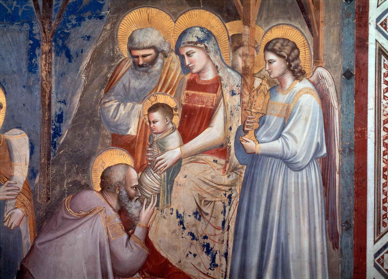 La adoración de los Magos (detalle) de Giotto (c.1266-1337)