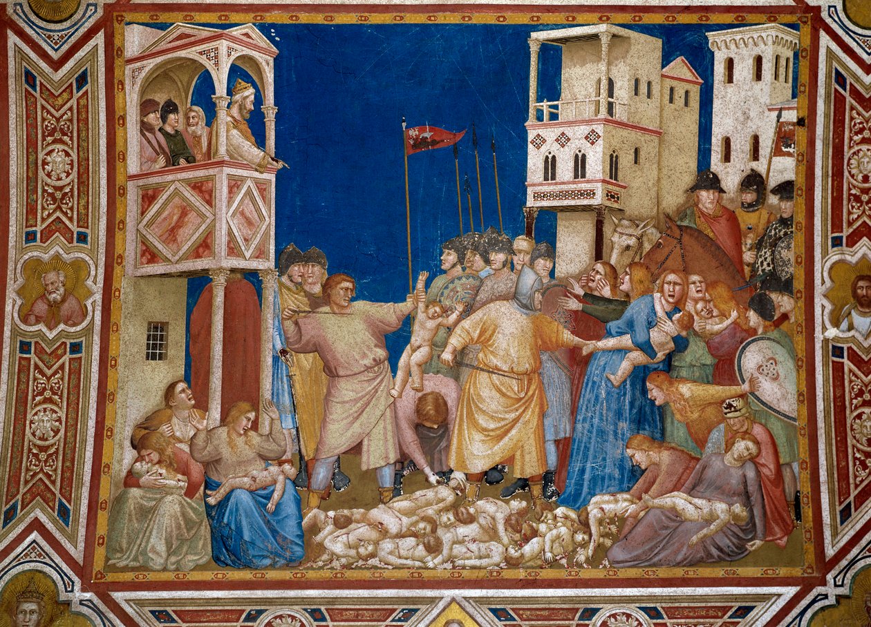La masacre de los inocentes. Fresco de Giotto di Bondone (1267-1337) de Giotto (c.1266 1337)