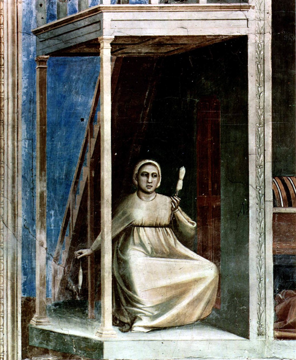 Nº 3 Escenas de la vida de Joaquín: 3. Anunciación a Santa Ana
 detalle de Giotto