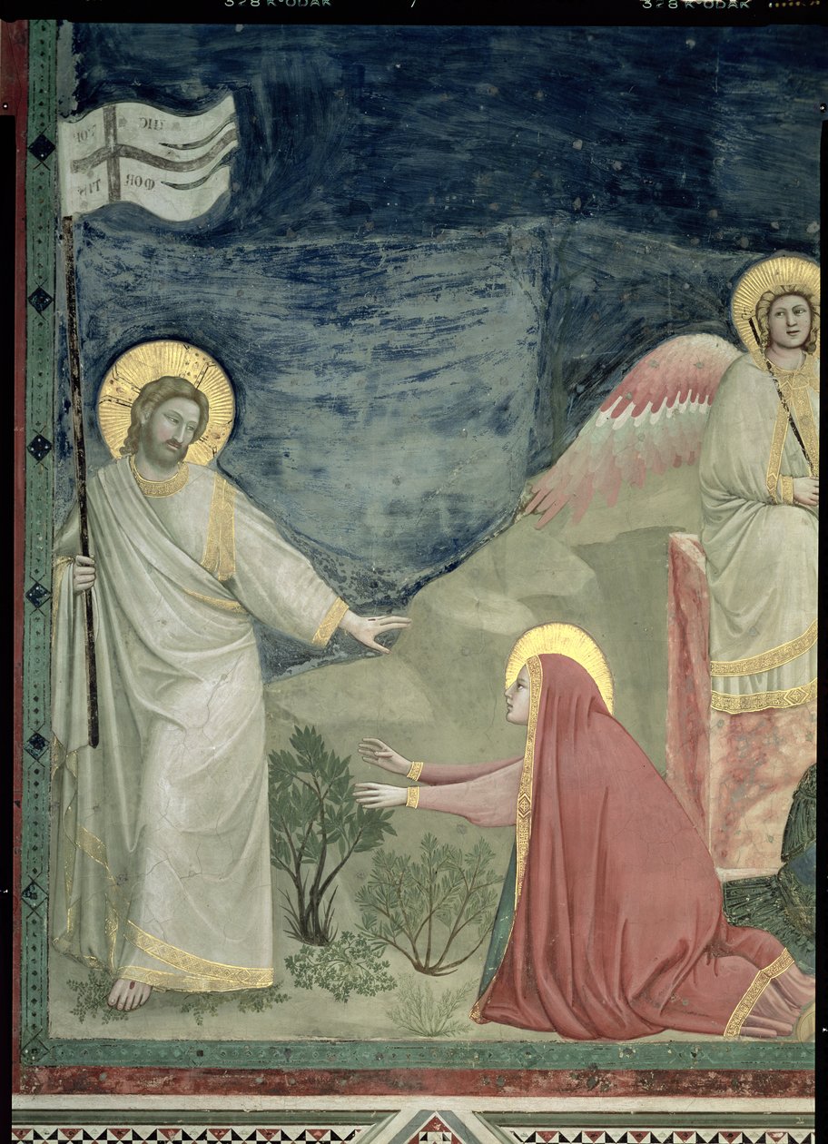 Noli me Tangere, (detalle) de Cristo y María Magdalena, c.1305 de Giotto di Bondone