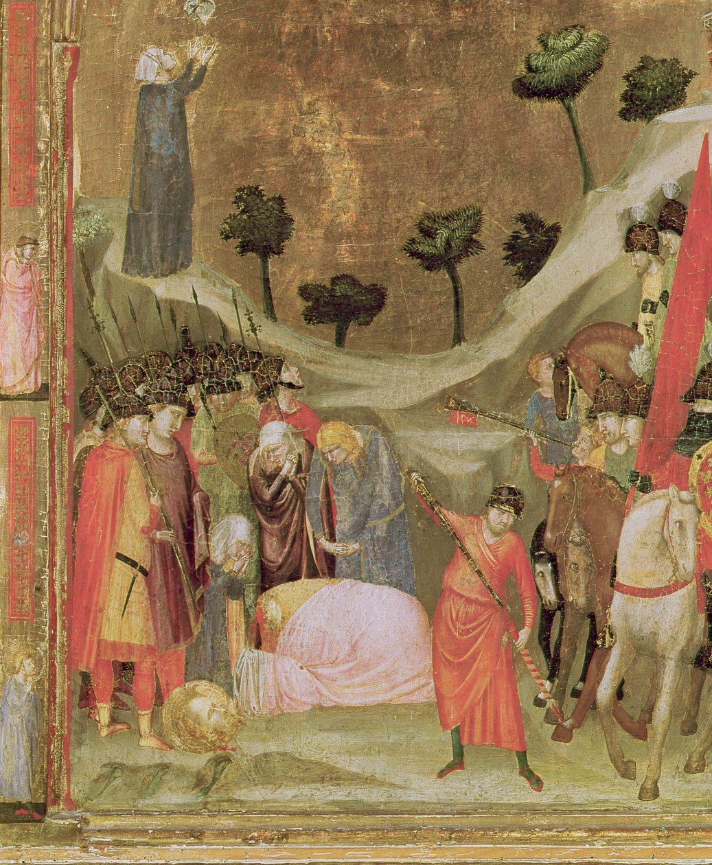 El martirio de San Pablo, panel derecho del Tríptico Stefaneschi, c.1320 (temple sobre tabla) (detalle) de Giotto di Bondone