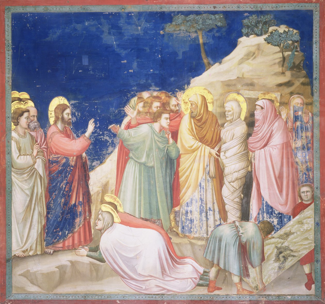 La resurrección de Lázaro, c.1305 (pre-restauración) de Giotto di Bondone
