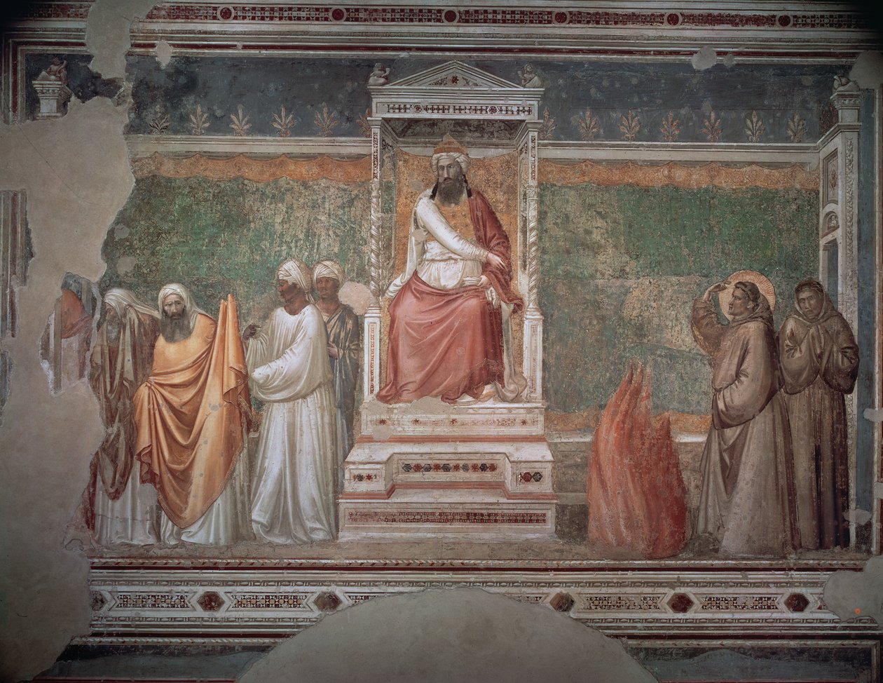 Juicio por fuego de San Francisco de Asís ante el Sultán de Egipto, de la Capilla Bardi, c.1320 de Giotto di Bondone