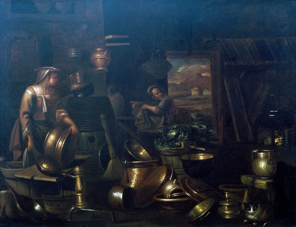 Dentro de la cocina, por Gian Domenico Valentino de Giovan Domenico Valentino