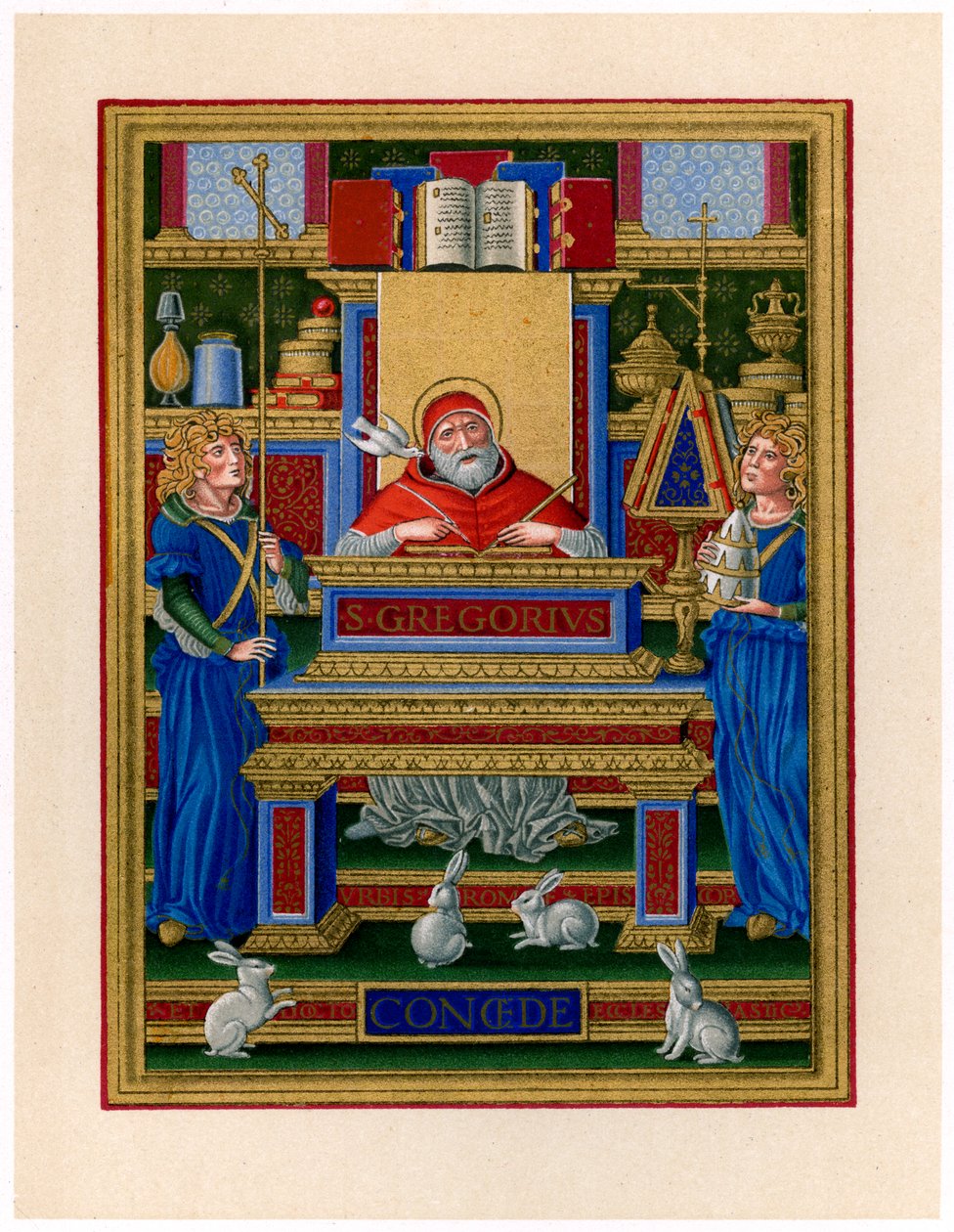 San Gregorio el Grande recibiendo inspiración del Espíritu Santo, c. 1490 de Giovan Pietro Birago