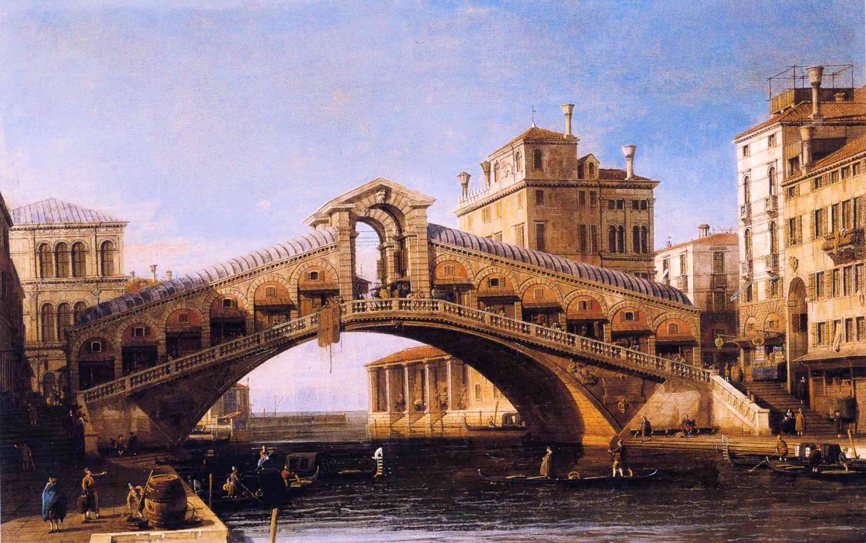 Capricho del Puente de Rialto con la Laguna al Fondo de Giovanni Antonio Canal