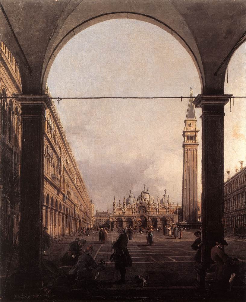 Piazza San Marco mirando al este desde la esquina noroeste de Giovanni Antonio Canal
