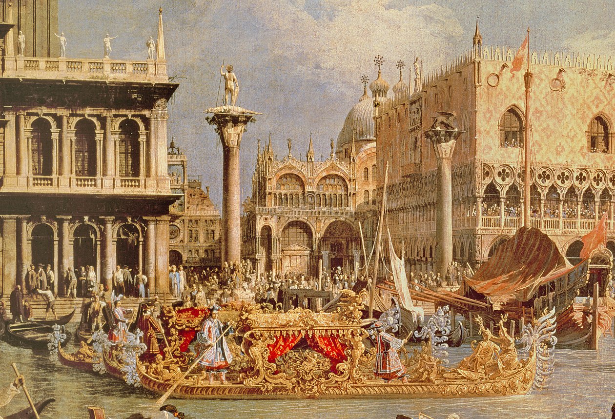 Retorno del Bucintoro en el Día de la Ascensión (detalle) de Giovanni Antonio Canal