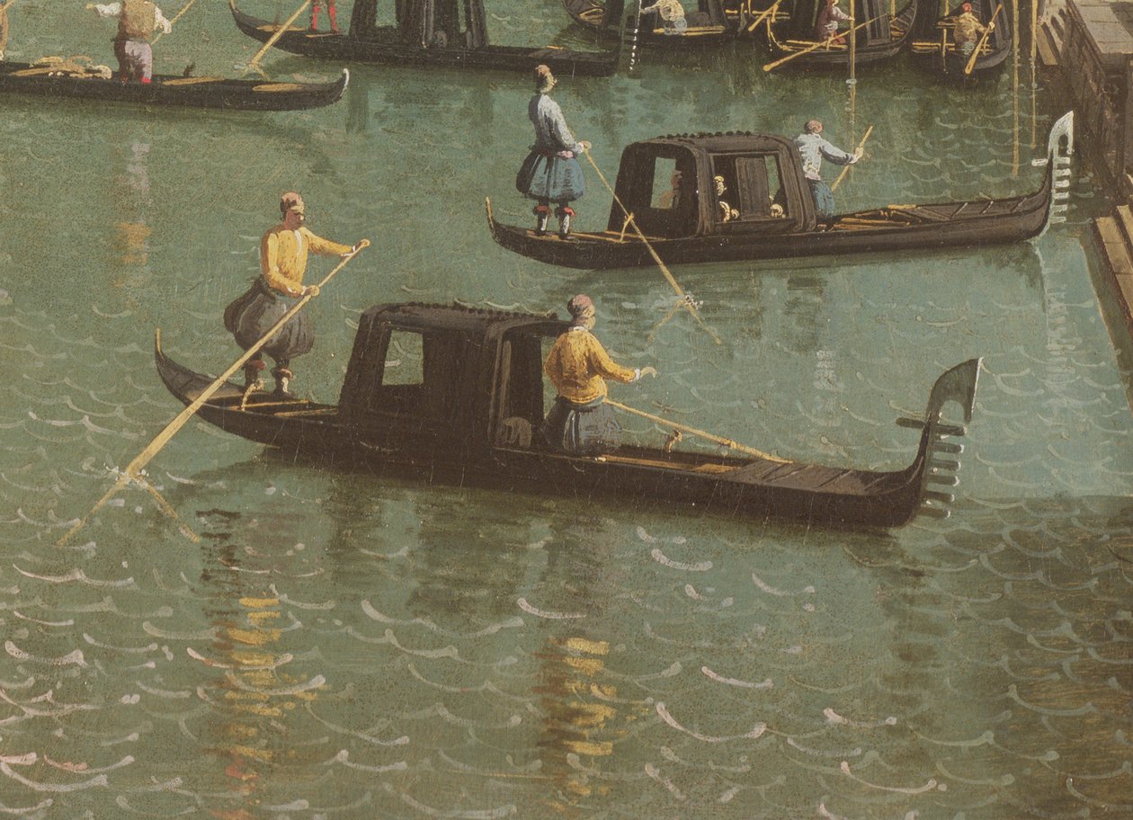 La entrada al Gran Canal y la iglesia de Santa Maria della Salute, Venecia (detalle) de Giovanni Antonio Canal