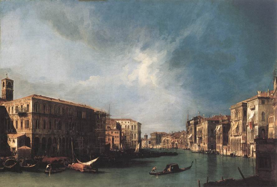 El Gran Canal desde Rialto hacia el norte de Giovanni Antonio Canal