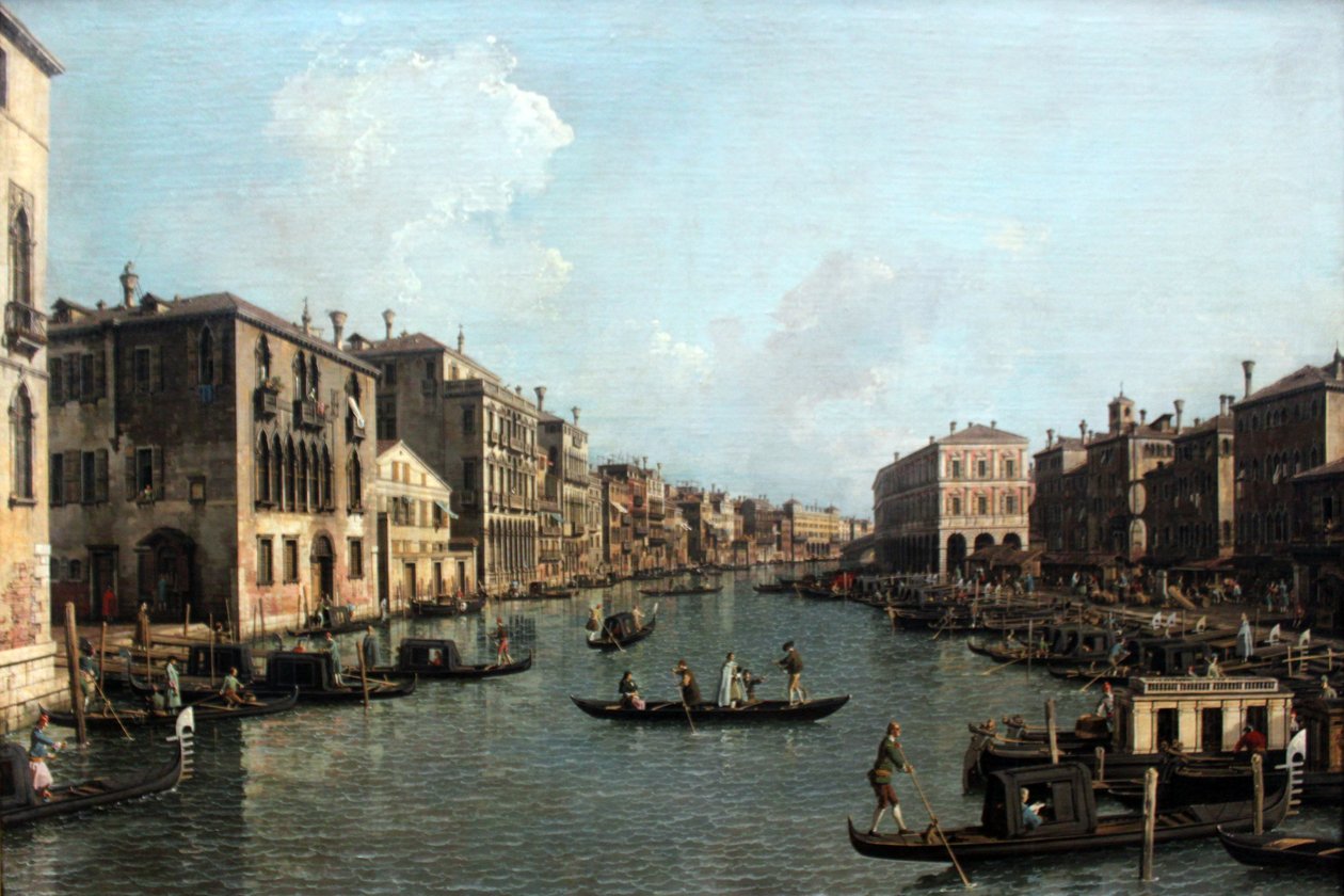 El Gran Canal con vista al sureste del Puente de Rialto de Giovanni Antonio Canal