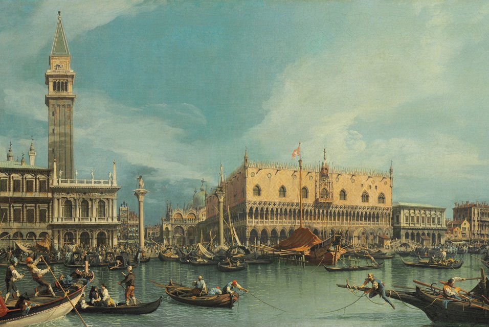 El Molo, Venecia, desde el Bacino di San Marco de Giovanni Antonio Canal