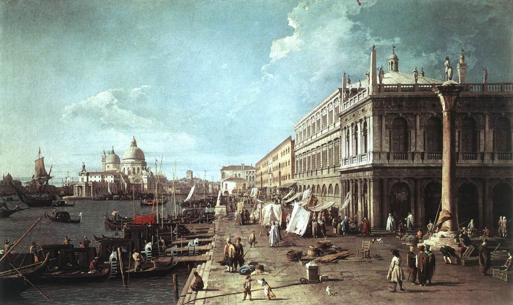 El Molo con la Biblioteca y la entrada al Gran Canal de Giovanni Antonio Canal