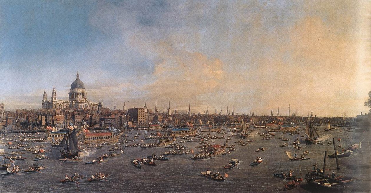 El Río Támesis con la Catedral de San Pablo en el Día del Alcalde de Giovanni Antonio Canal