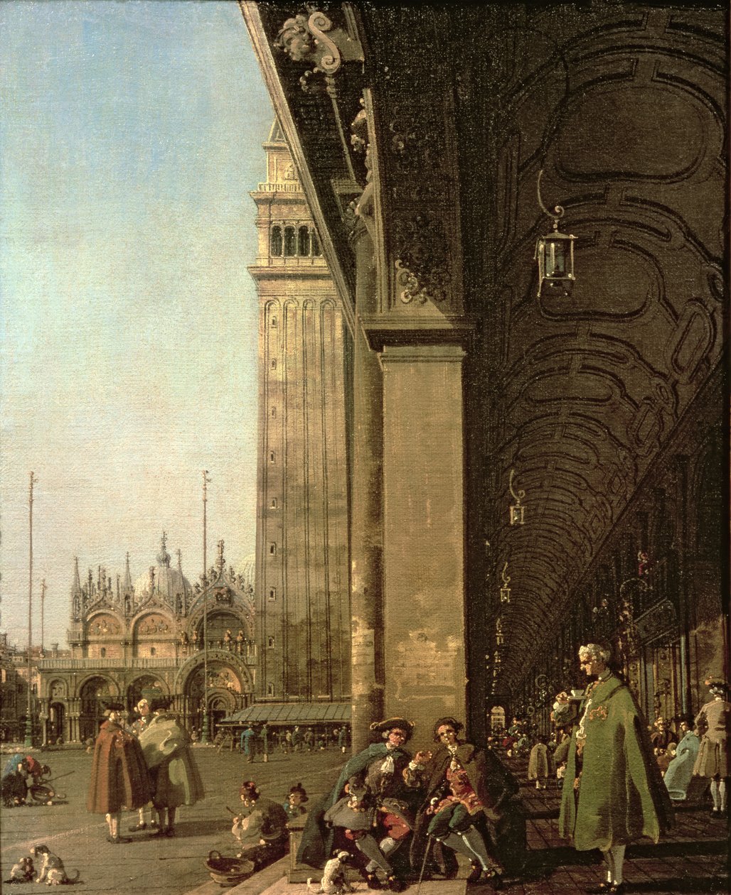 Venecia: Piazza di San Marco y la columnata de la Procuratie Nuove, c.1756 de Giovanni Antonio Canal