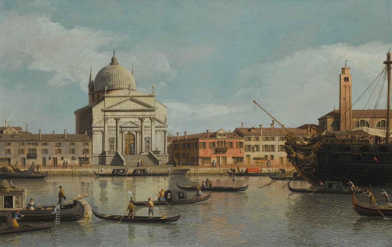 Venecia, una vista de las Iglesias del Redentor y San Giacomo de Giovanni Antonio Canal