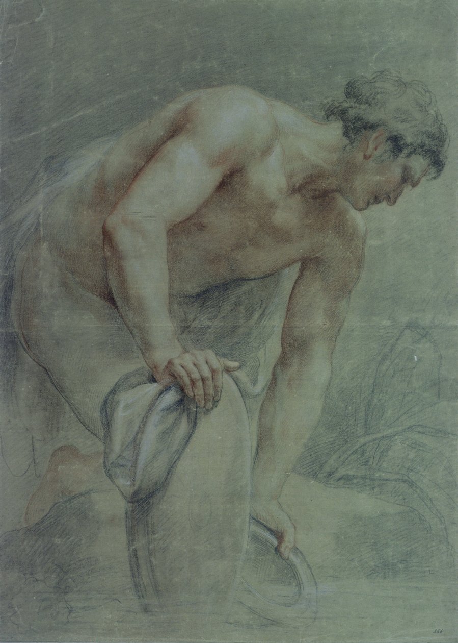 Figura de un Guerrero, parcialmente vestido, siglo XVIII de Giovanni Battista Cipriani