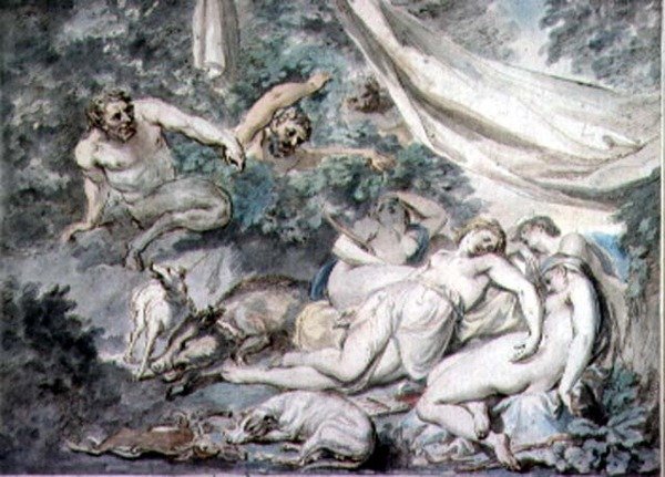 Ninfas sorprendidas por sátiros de Giovanni Battista Cipriani