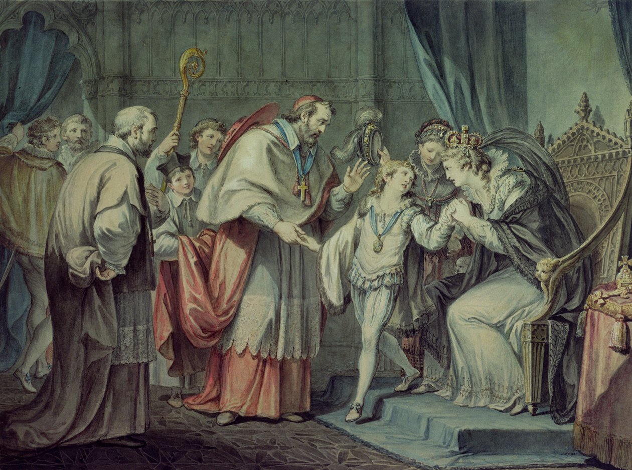 Ricardo, Duque de York, despidiéndose de su madre, Isabel Woodville, en el Santuario, Westminster de Giovanni Battista Cipriani