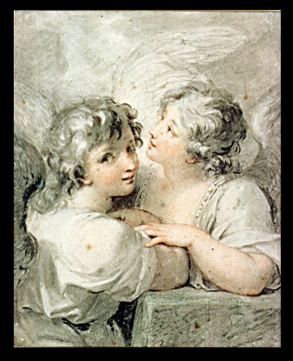 Dos ángeles, siglo XVIII (dibujo) de Giovanni Battista Cipriani