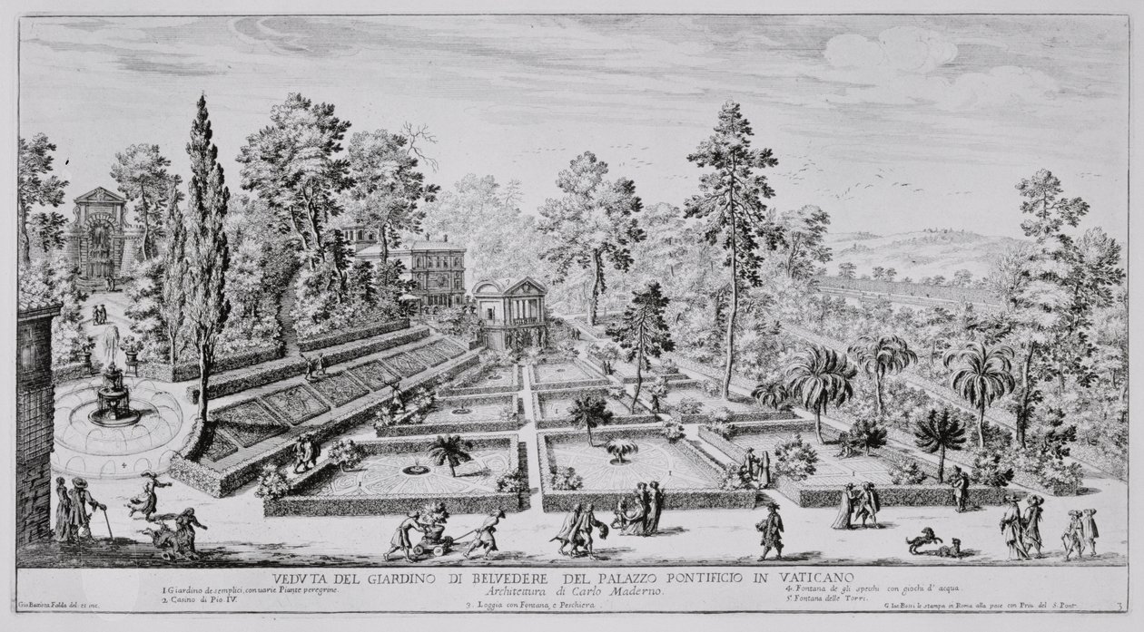 El jardín de placer y el Pabellón del Papa Pío IV (1499-1565) en el Palacio Vaticano, de 