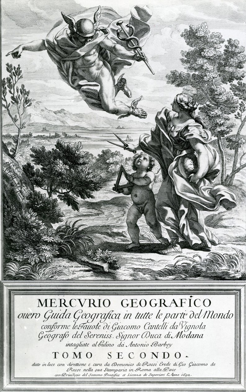 Mercurio guiando la Geografía, 1692 de Giovanni Battista Gaulli