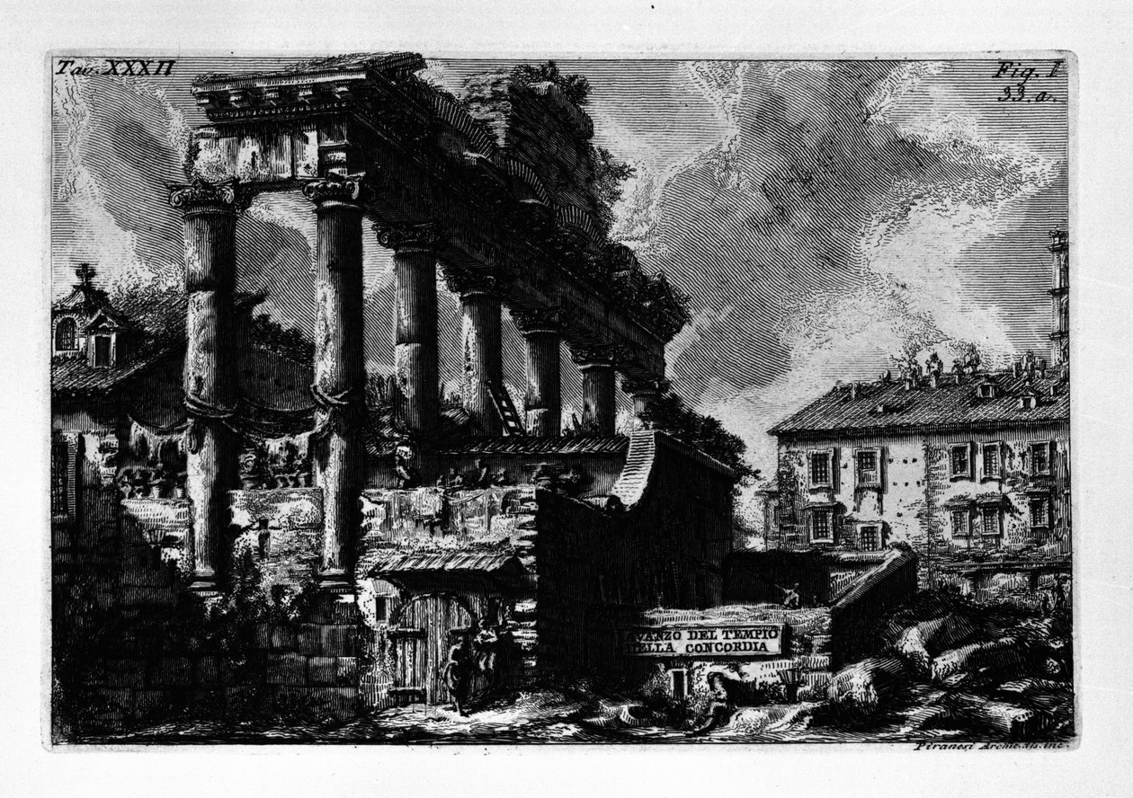 Avazo del templo de la Concordia de Giovanni Battista Piranesi
