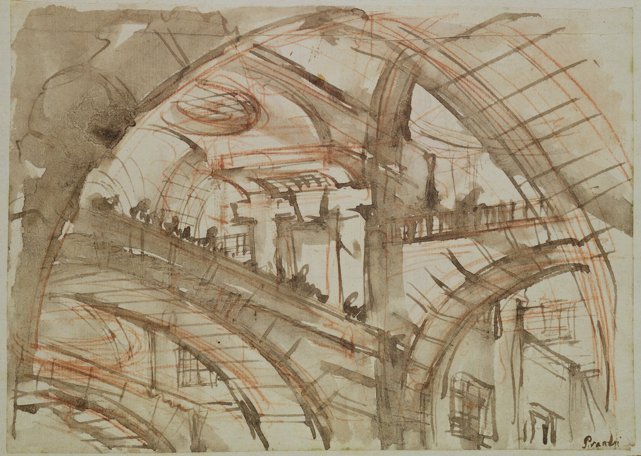 Dibujo de una Prisión Imaginaria de Giovanni Battista Piranesi