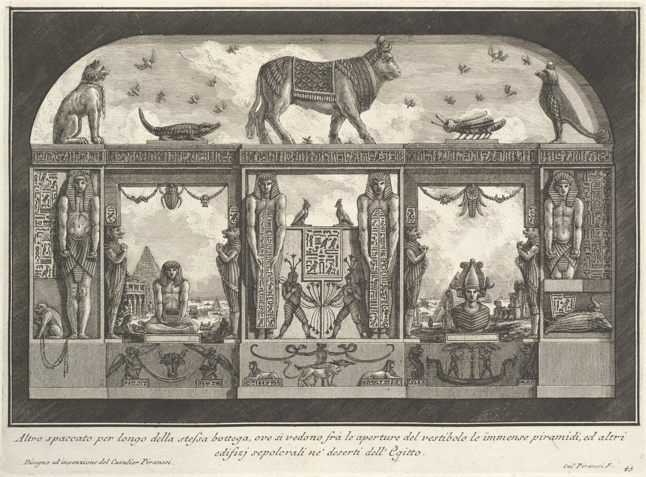 Decoración mural egipcia para el Caffè degli Inglesi, Piazza di Spagna, Roma, 1769. De Diverse maniere d