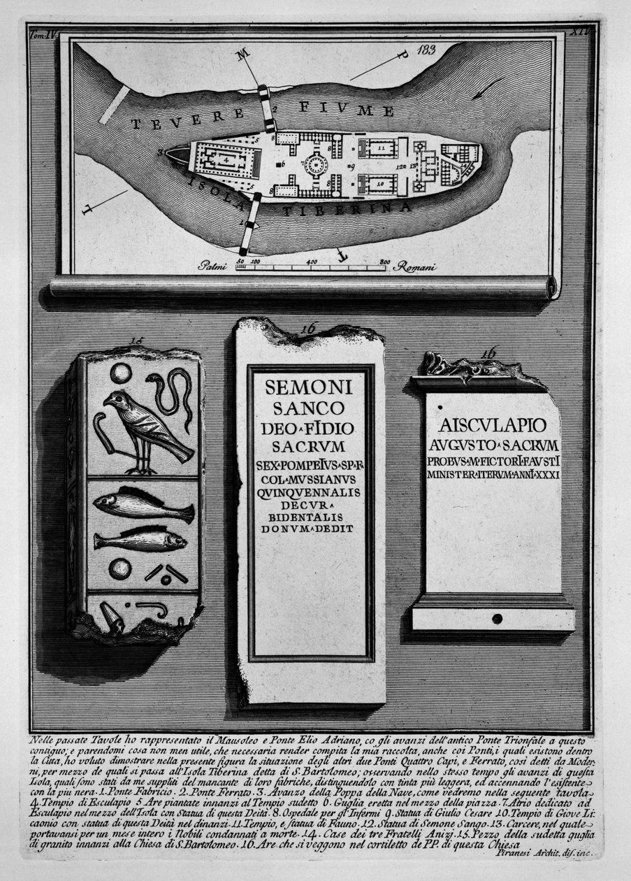 Isla Tiberina de Giovanni Battista Piranesi