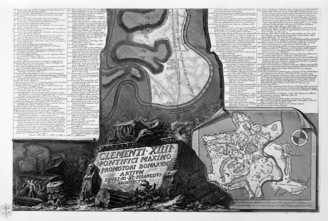 Mapa de Roma, parte 2 de Giovanni Battista Piranesi