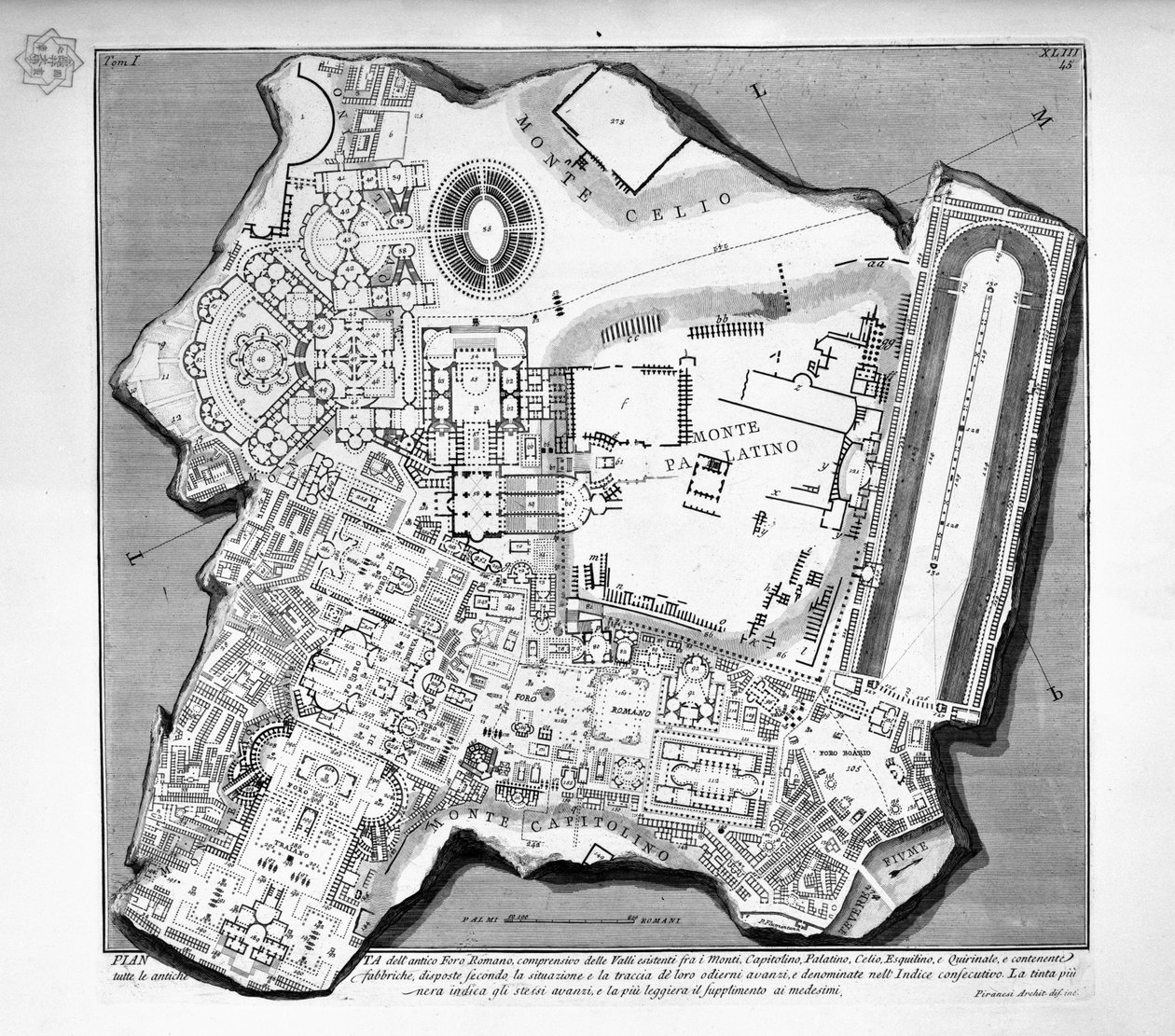 Mapa del Foro Romano de Giovanni Battista Piranesi