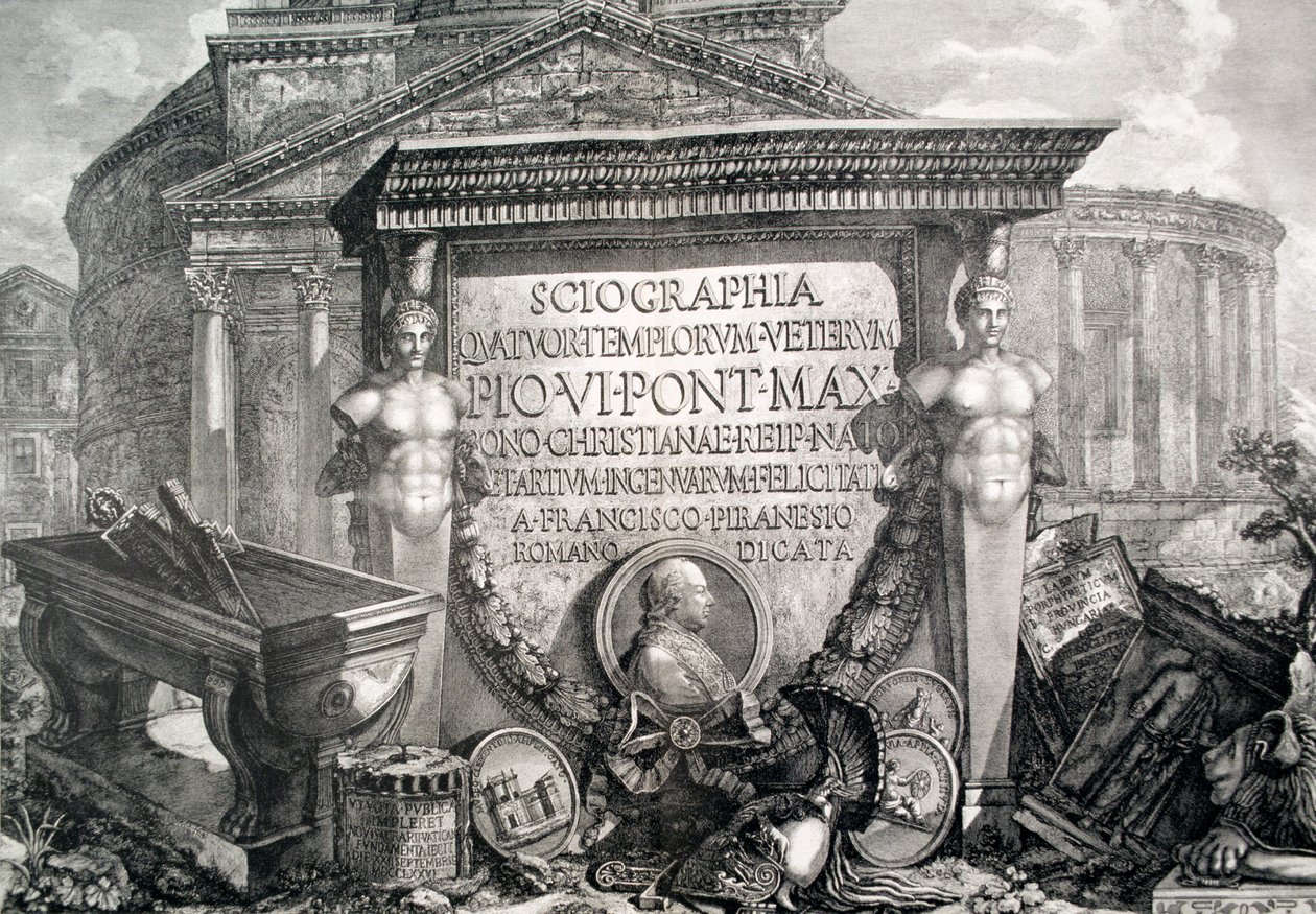 Placa LXXIII-IV Capricho de ruinas arquitectónicas y antigüedades, ilustración para el capítulo titulado 