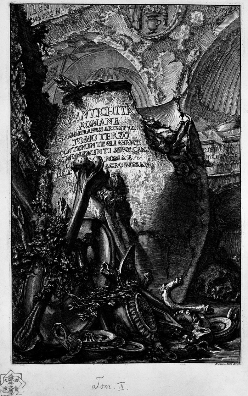 Página de título para el vol. 3 de Giovanni Battista Piranesi