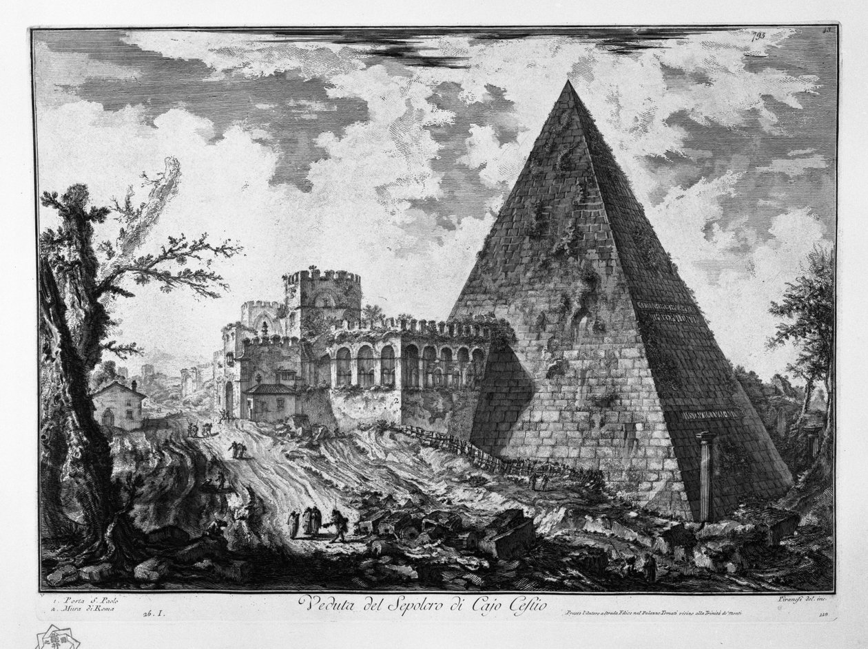 Vista del Sepulcro de Cayo Cestio de Giovanni Battista Piranesi