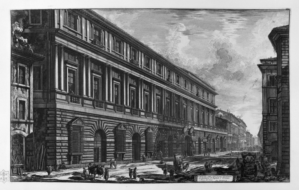 Vista del palacio Vidoni Caffarelli (palacio Stoppani). Iglesia del Gesù de Giovanni Battista Piranesi