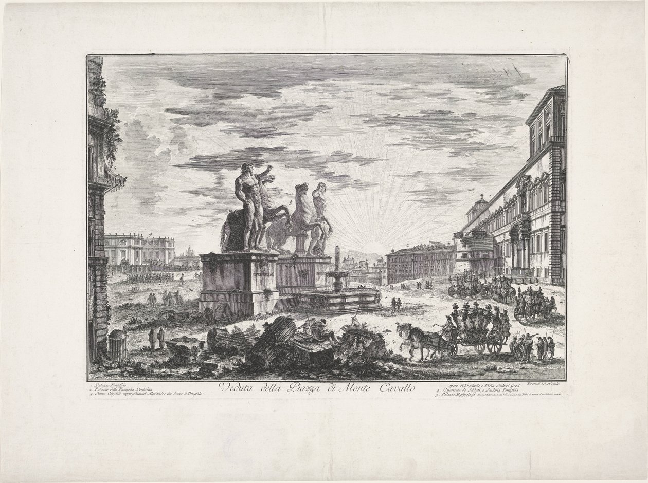Vista de la Plaza de Monte Cavallo de Giovanni Battista Piranesi